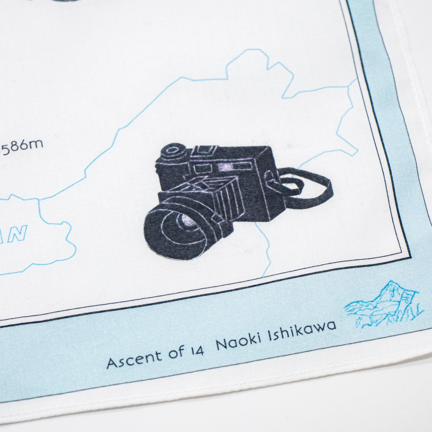 「Ascent of 14 2001-2024 Naoki Ishikawa」ハンカチ