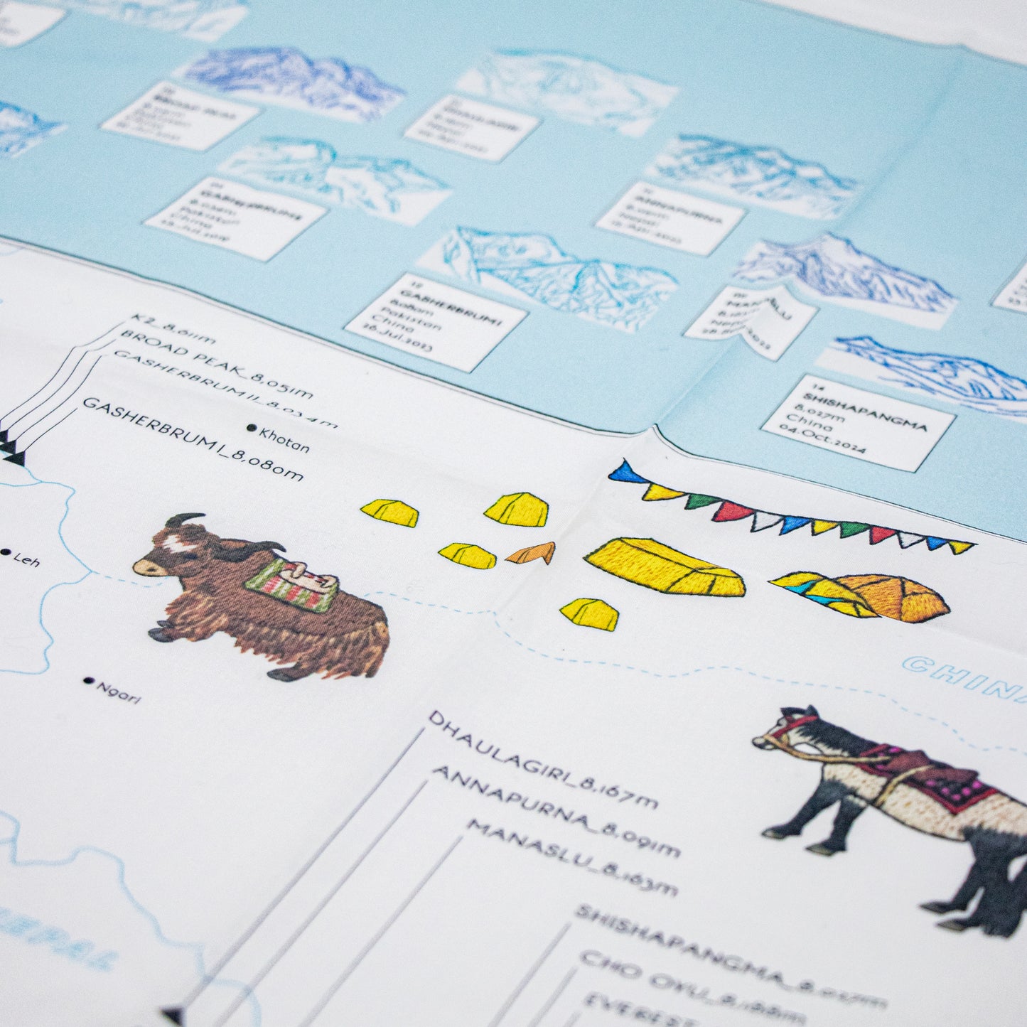 「Ascent of 14 2001-2024 Naoki Ishikawa」ハンカチ