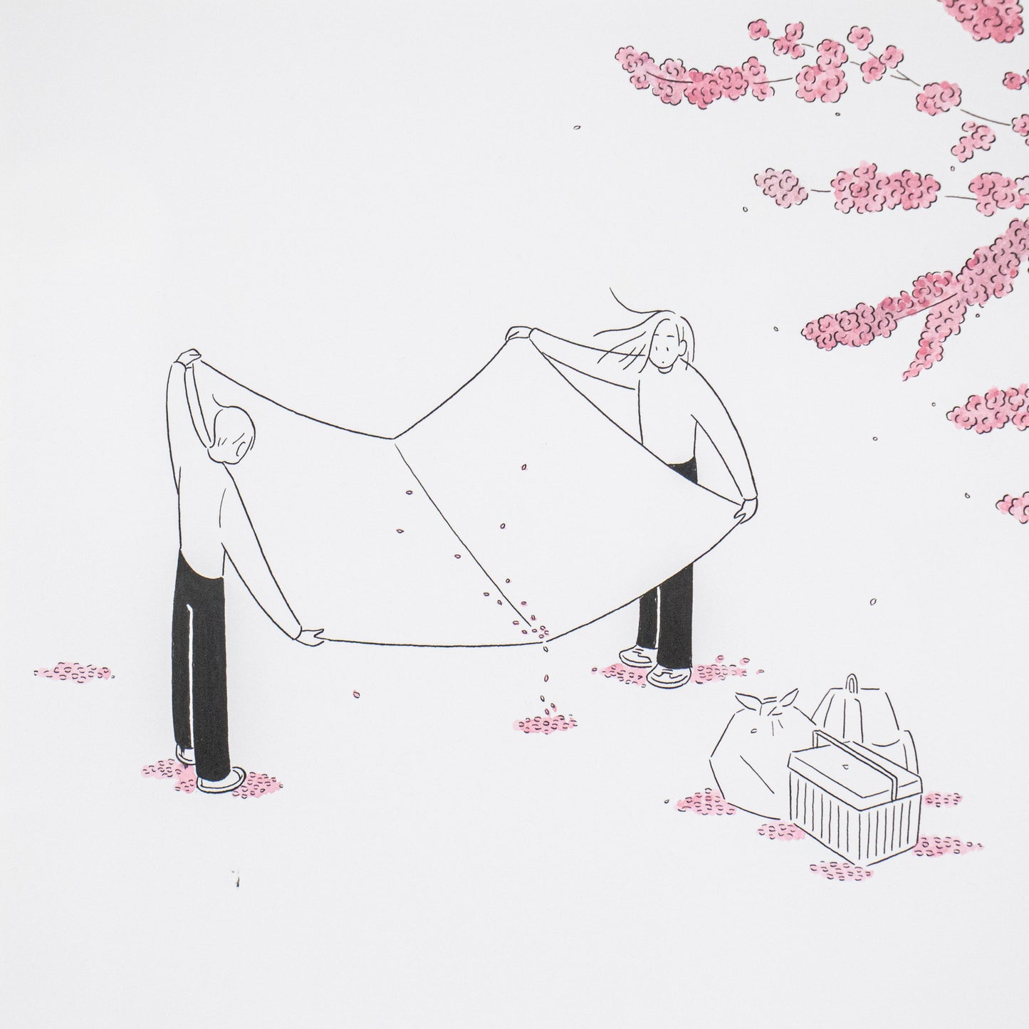"お花見撤収" by 小幡彩貴 [原画/額装込]