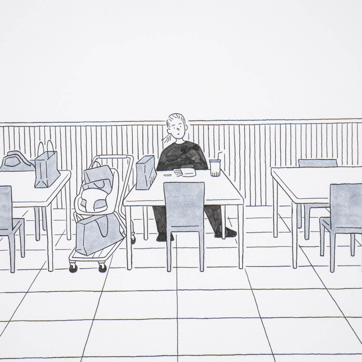 "food court dejavu" by 小幡彩貴 [原画/額装込]